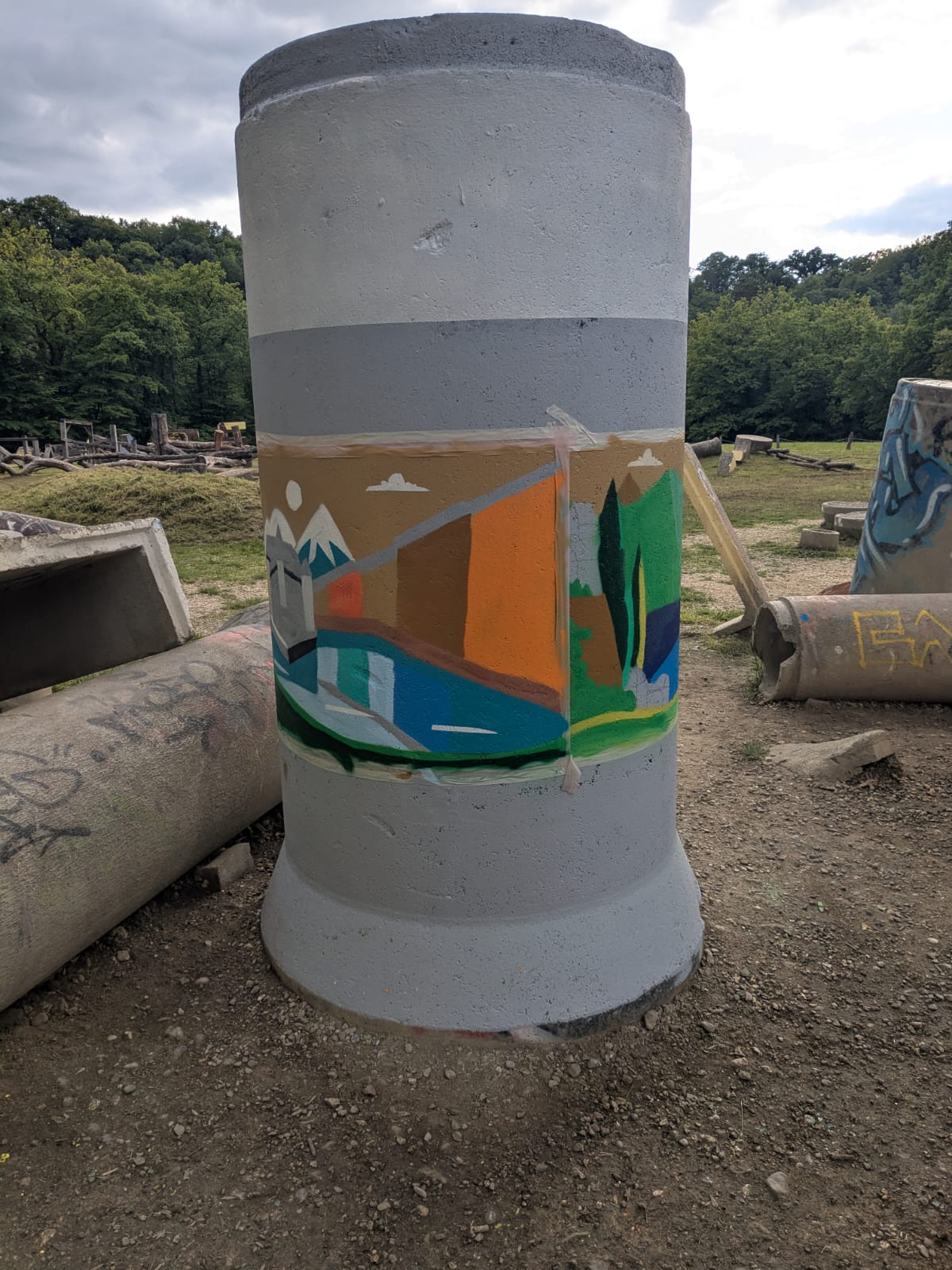 Vue d'ensemble de la fresque VTT Trial